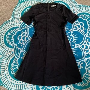 ATHLETA short sleeve A line dress black cotton XS fit& flare excellent condition